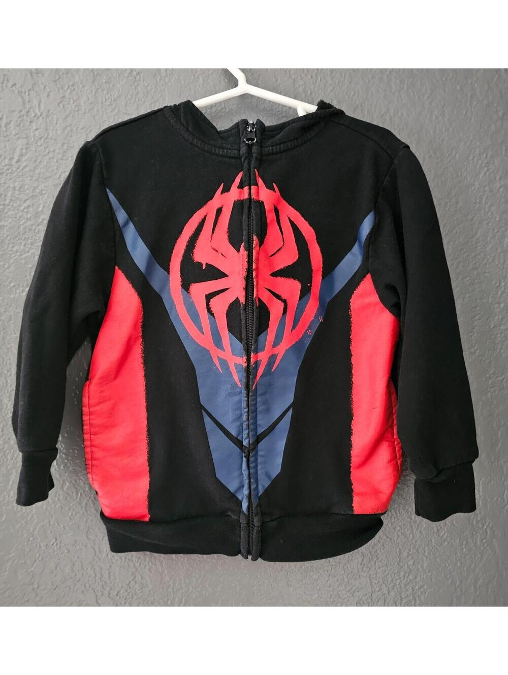 Boys 2024 Mad Engine Spider-Man Marvel Zip Up Hooded Sweater Size X Small Black
